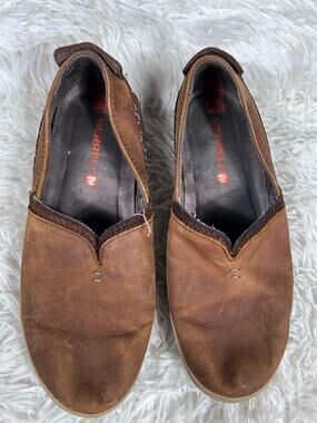 Merrell Shoes Womens Size 7 Brown Sugar Slip On Leather Comfort Loafer Casual
